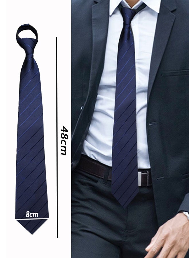 HOOTO 2PCS Zipper Ties Set for Men Adjustable Men's Pretied Neckties Zip Mens Neck Tie - Ties for Shirt and Suit - Modern Style（BLUE） - Image 4